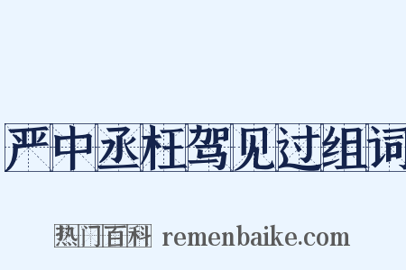 严中丞枉驾见过组词是什么意思的图片